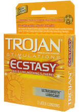 Load image into Gallery viewer, Trojan Condom Stimulations Ecstasy Lubrciated 2 Pack