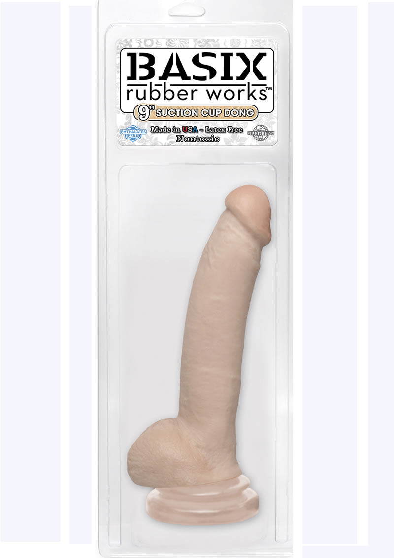 Basix Rubber Works 9 Inch Suction Cup Dong Flesh
