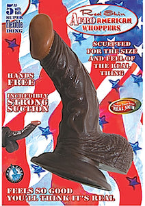 Real Skin Afro American Whoppers Dong With Balls 5 Inch Brown