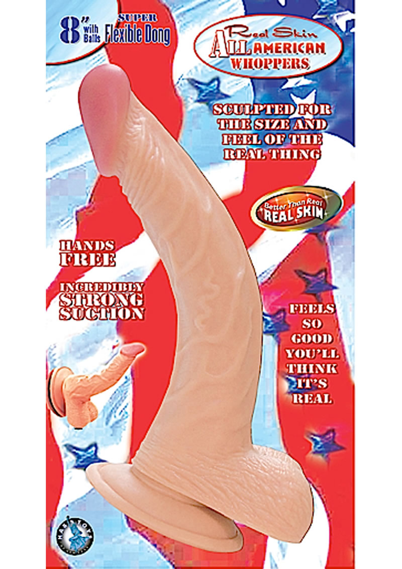 Real Skin All American Whoppers Dong With Balls 8 Inch Flesh