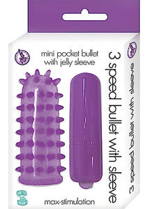 Mini Pocket Bullet With Jelly Sleeve 3 Speed Waterproof Purple