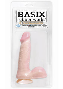 Basix Dong With Suction Cup 6 Inch Flesh