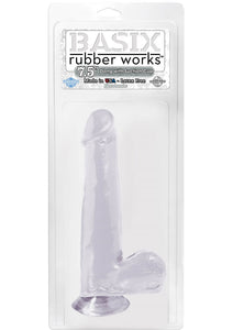 Basix Rubber Works 7.5 Inch Dong With Suction Cup Clear