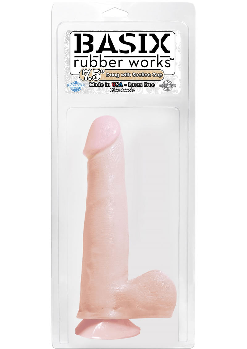 Basix Rubber Works 7.5 Inch Dong With Suction Cup Flesh