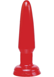 Basix Rubber Works Beginners Butt Plug Waterproof 3.75 Inch Red