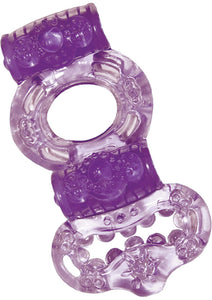 The Macho Ultimate Ring Double Power Cock And Ball Ring Clitoral And Testicular Stimulator Purple