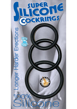 Load image into Gallery viewer, Super Silicone Cockrings Set Of 3 Rings Waterproof Black