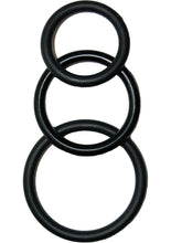 Load image into Gallery viewer, Super Silicone Cockrings Set Of 3 Rings Waterproof Black