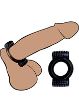 Load image into Gallery viewer, Adammale Toys Cock Combo Vibrating Ring Black