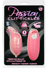 Load image into Gallery viewer, Passion Clit Tickler Vibrating Bullet With Fluttering Tip 5 Speed Waterproof Pink