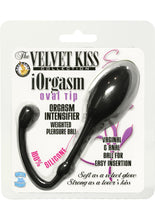 Load image into Gallery viewer, The Velvet Kiss Collection iOrgasm Oval Tip Orgasm Intensifier Weighted Ball Watrproof Silicone Black