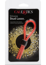 Load image into Gallery viewer, Silicone Stud Lasso Adjustable Cock Ring Red