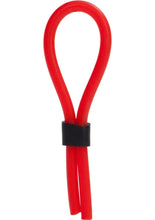 Load image into Gallery viewer, Silicone Stud Lasso Adjustable Cock Ring Red