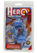 Load image into Gallery viewer, Hero Super Stud Partners Pleasure Ring XL Stretchy Silicone Ring Blue