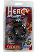 Load image into Gallery viewer, Hero Super Stud Partners Pleasure Ring XL Stretchy Silicone Ring Black