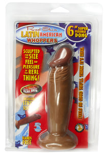 Real Skin Latin American Whoppers Dong 6 Inch Brown