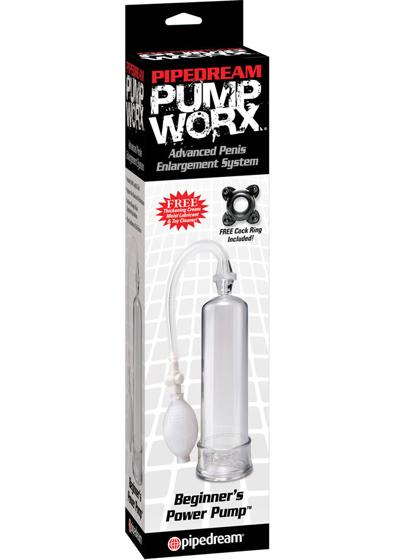Pump Worx Beginners Power Pump With Cockring Clear