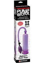 Load image into Gallery viewer, Pump Worx Beginners Power Pump With Cock Ring Purple