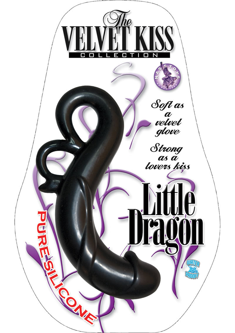 The Velvet Kiss Collection Little Dragon Silicone Dong Waterproof 5.25 Inch Black