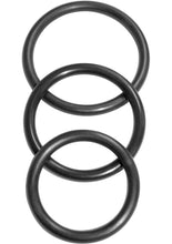 Load image into Gallery viewer, Sex And Mischief Nitrile Cock Ring 3 Pack Black