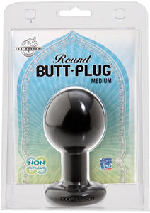 Round Butt Plug Medium 3.5 Inch Black