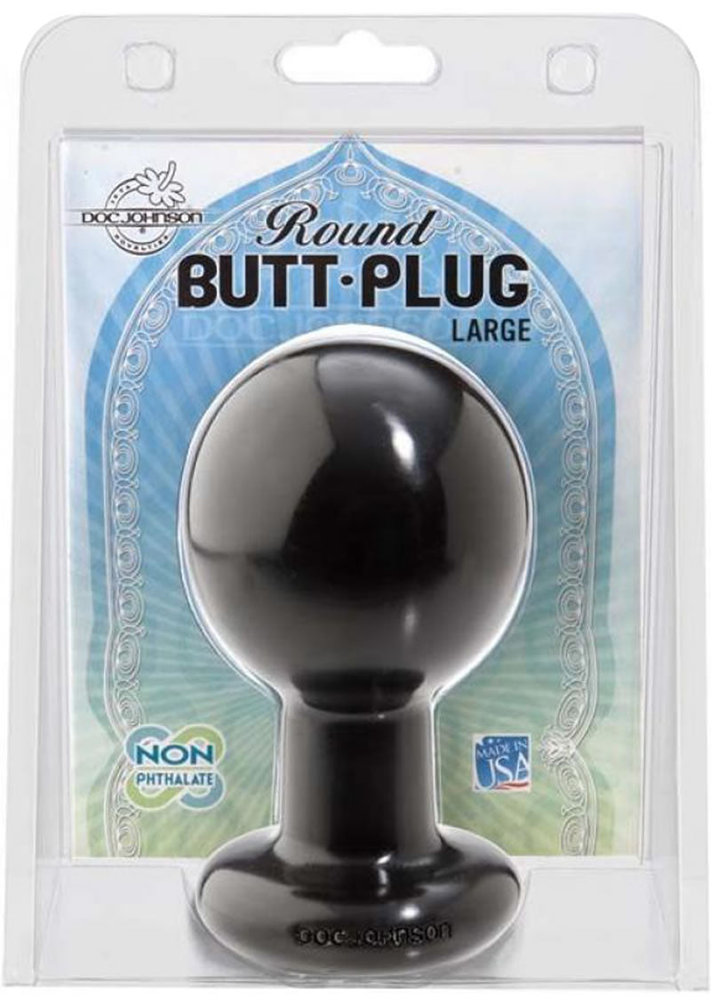 Round Butt Plu Large 4 Inch Black
