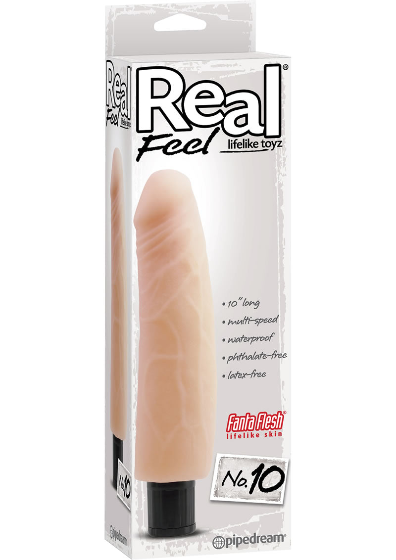 Real Feel Lifelike Toyz Number 10 Realistic Vibrator Waterproof Flesh 10 Inch