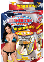 Load image into Gallery viewer, Real Skin All American Whoppers Vibrating Dong With Universal Harness 7 Inch Flesh