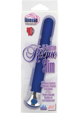 Load image into Gallery viewer, 10 Function Risque Slim Vibrator Waterproof 5.5 Inch Blue