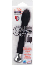 Load image into Gallery viewer, 10 Function Risque Tulip Vibrator Waterproof 5.75 Inch Black