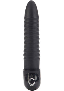 Power Stud Ribbed Vibrator Waterproof Black 6.75 Inch