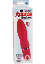 Load image into Gallery viewer, 10 Function Adonis Explorer Silicone Massager Waterproof Red 5.5 Inch