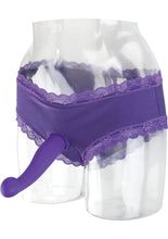 Load image into Gallery viewer, Silicone Love Rider Hipster Harness With Probe Purple