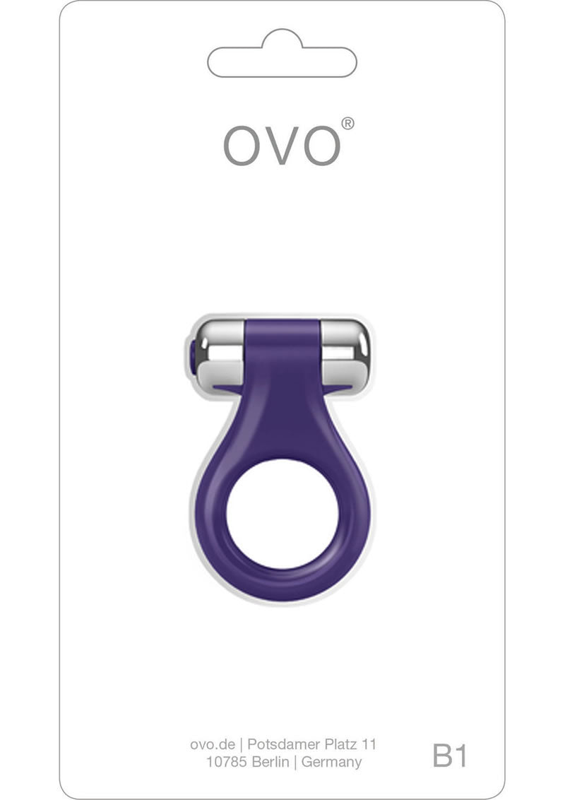 Ovo B1 Cock Ring Waterproof Lilac And Chrome