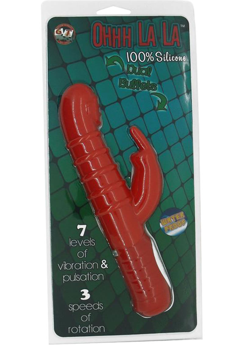 Ohhh La La Dual Bullet Silicone Vibrator Waterproof Red