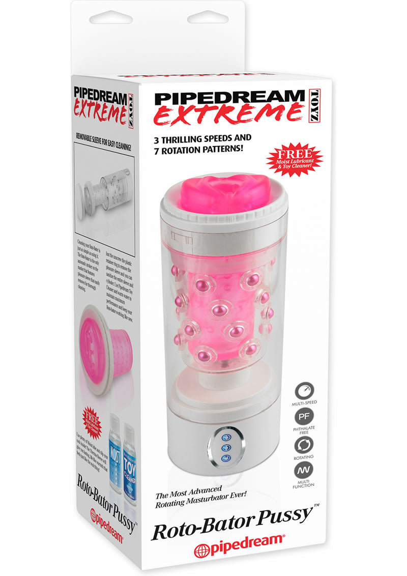 Pipedream Extreme Roto Bator Pussy Masturbator Pink 9.5 Inch