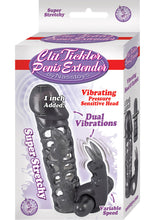 Load image into Gallery viewer, Clit Tickler Penis Extender Vibrating Sleeve Black 4.75 Inch