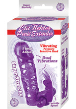 Load image into Gallery viewer, Clit Tickler Penis Extender Vibrating Sleeve Purple 4.75 Inch