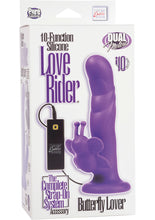 Load image into Gallery viewer, 10 Function Love Rider Silicone Butterfly Lover Purple 5.25 Inch