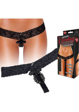 Load image into Gallery viewer, Hustler Toys Crotchless Vibrating Panties With Pleasure Beads Black Small/Medium