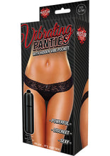 Load image into Gallery viewer, Hustler Toys Vibrating Panties Lace Thong With Hidden Vibe Pocket Black Medium/Large