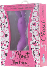 Load image into Gallery viewer, Closet Collection The Nina Petite Bunny Silicone Massager Waterproof Purple 5.5 Inch