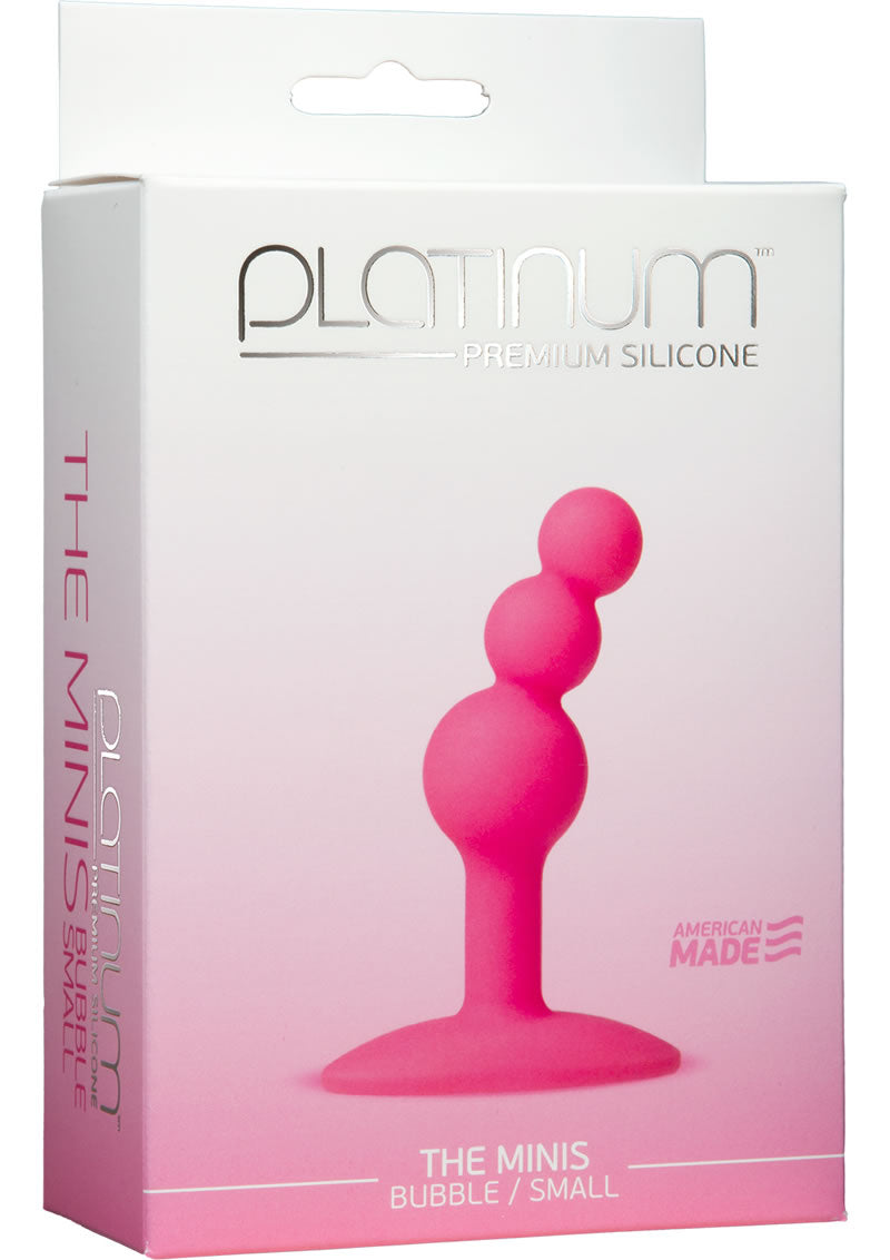 Platinum Premium Silicone The Minis Bubble Butt Plug Pink Small 2.7 Inch