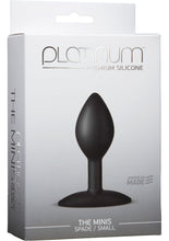 Load image into Gallery viewer, Platinum Premium Silicone The Minis Spade Butt Plug Black Small 3 Inch