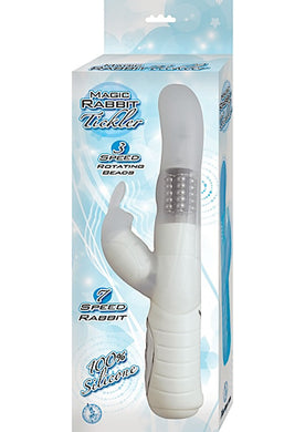 Magic Rabbit Tickler Silicone Vibe Waterproof White 8.5 Inch