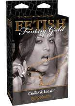 Load image into Gallery viewer, Fetish Fantasy Gold Collar and Leash Black/Gold
