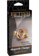 Load image into Gallery viewer, Fetish Fantasy Gold Magnetic Nipple Clamps Gold