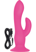 Load image into Gallery viewer, Rechargeable Love Rider Wireless Pleaser Silicone Dual Vibe Waterproof Pink 4.25 Inch