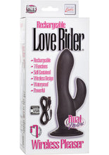 Load image into Gallery viewer, Rechargeable Love Rider Wireless Pleaser Silicone Dual Vibe Waterproof Black 4.25 Inch