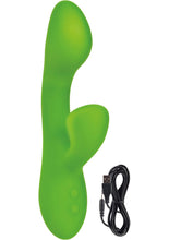 Load image into Gallery viewer, Lust L17 Silicone Dual Vibrator Waterproof Green 7.5 Inch